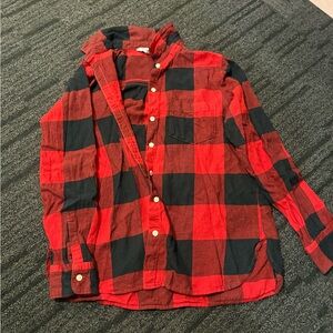 Old Navy Red and Black Plaid Button Down Shirt
